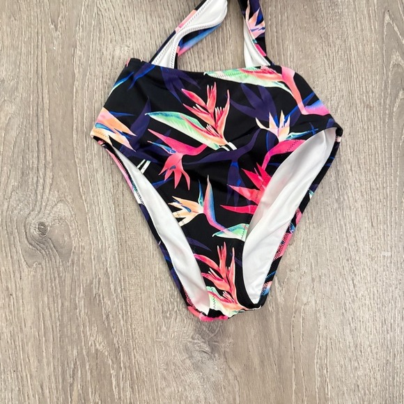 Pink by Victoria Secret Cut Out One Piece Tropical Floral Swimsuit XS - Picture 3 of 6